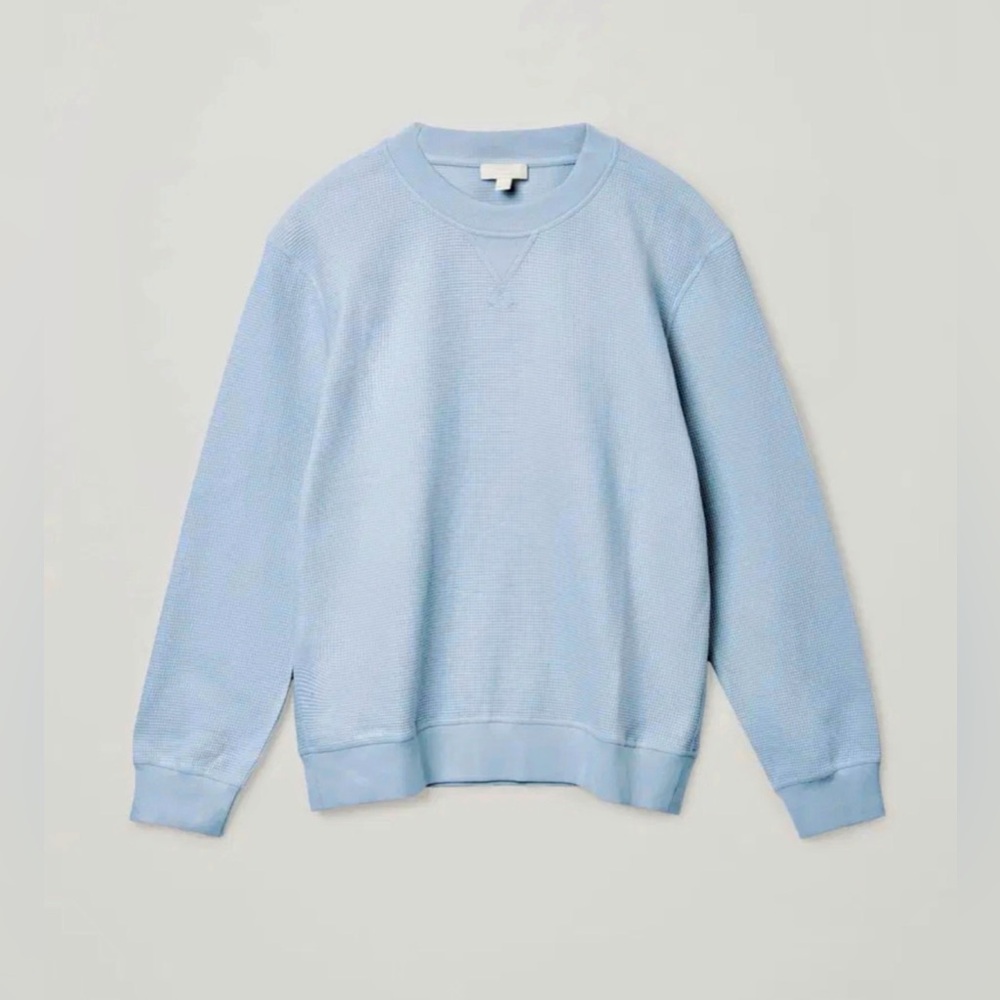 COS Light Blue Textured Light Sweatshirt (s35)